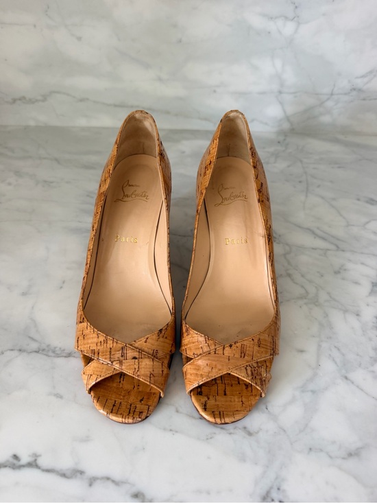 Christian Louboutin Shoes - Christian Louboutin Cork Wedge 39 Riveto Cork Lucido